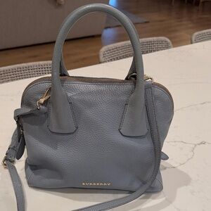 Burberry Sky Blue Leather Satchel